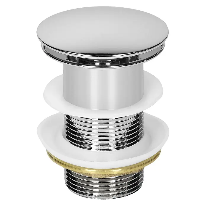 LuxeBath Standventil Messing verchromt ohne Überlauf Universal Silber - Chrom