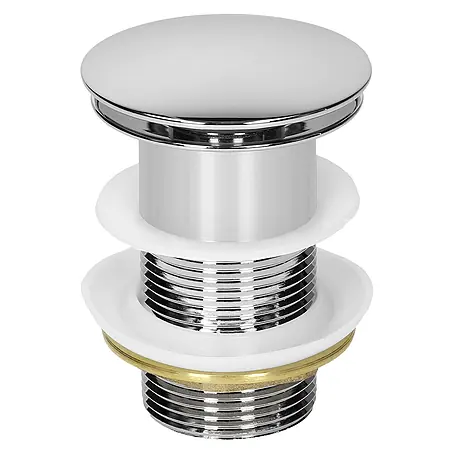 LuxeBath  Standventil Messing verchromt ohne Überlauf Universal Silber