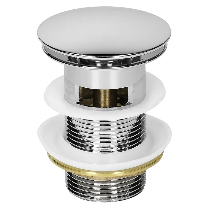 LuxeBath Standventil Messing verchromt mit Überlauf Universal Silber - Chrom