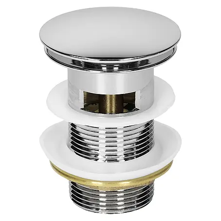 LuxeBath  Standventil Messing verchromt mit Überlauf Universal Silber