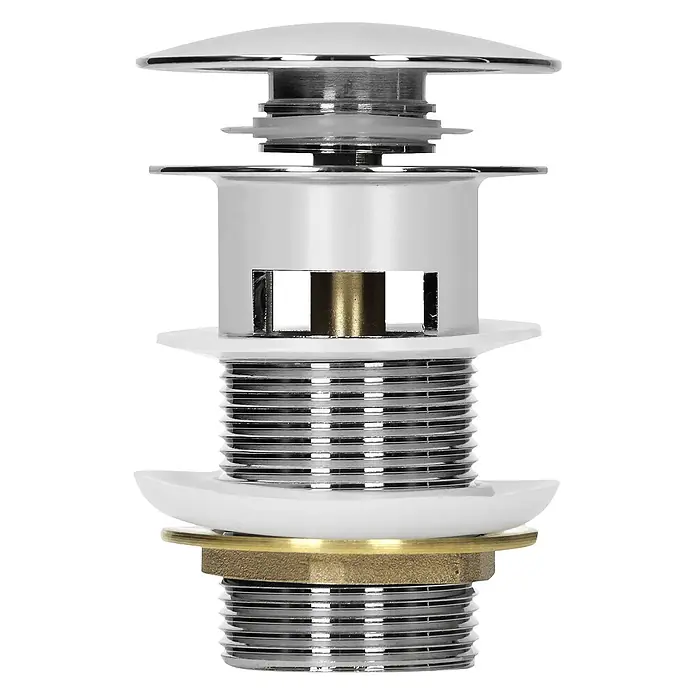 LuxeBath Standventil Messing verchromt mit Überlauf Universal Silber - Chrom