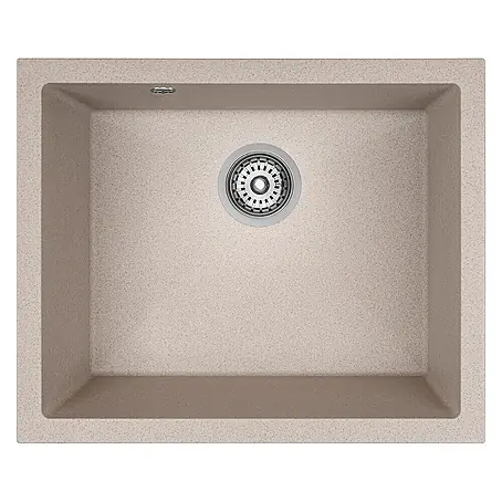 Bad Land  Einbauspüle IBIZA Granitspüle 56 x 46 cm Beige, Einzelbecken, Siphon