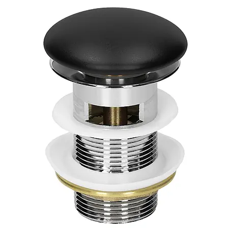 LuxeBath  Standventil Universal Schwarz mit Überlauf und Keramikdeckel