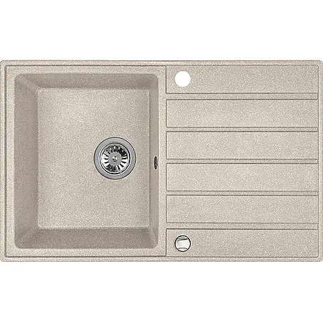 Bad Land  Einbauspüle MARGARITA Granitspüle 49 x 79 cm Beige, Einzelbecken, lange Abtropffl.