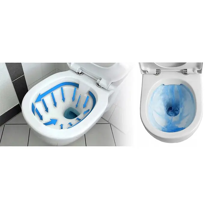Bad Land Wand-WC ROLO Wand-WC Schwarz, randlos, Slim Soft-Close WC-Sitz - WC Abgang: Waagerecht, Schwarz