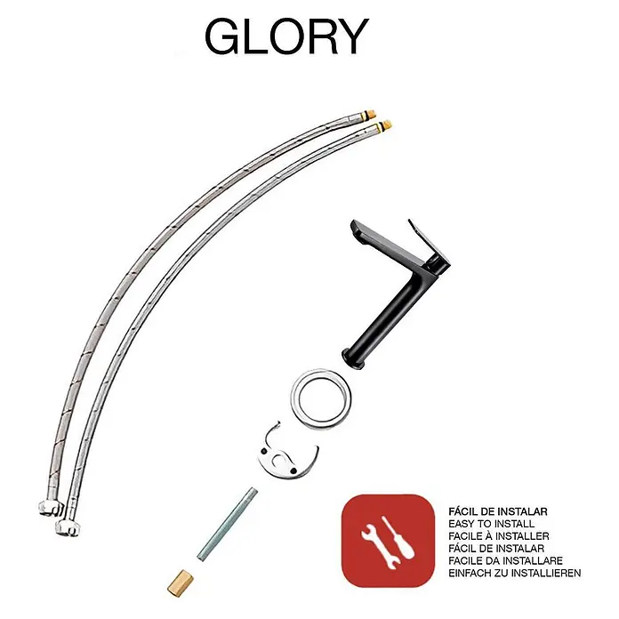 Poalgi Waschtischarmatur Glory - Schwarzer Kristall, Glänzend