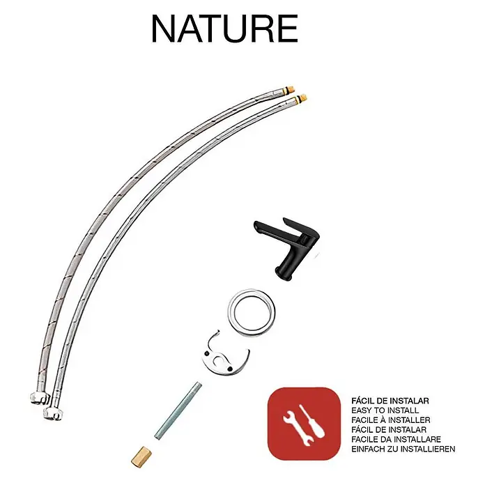 Poalgi Waschtischarmatur Nature - Mattschwarz, Matt