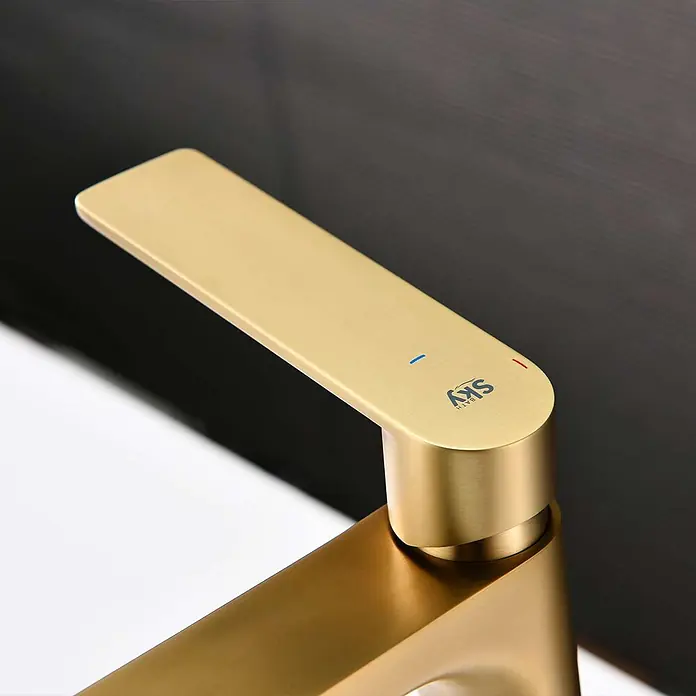 Poalgi Waschtischarmatur Glory - Gebürstetes Gold, Seidenmatt