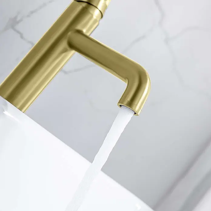 Poalgi Waschtischarmatur Diamond - Gebürstetes Gold, Seidenmatt