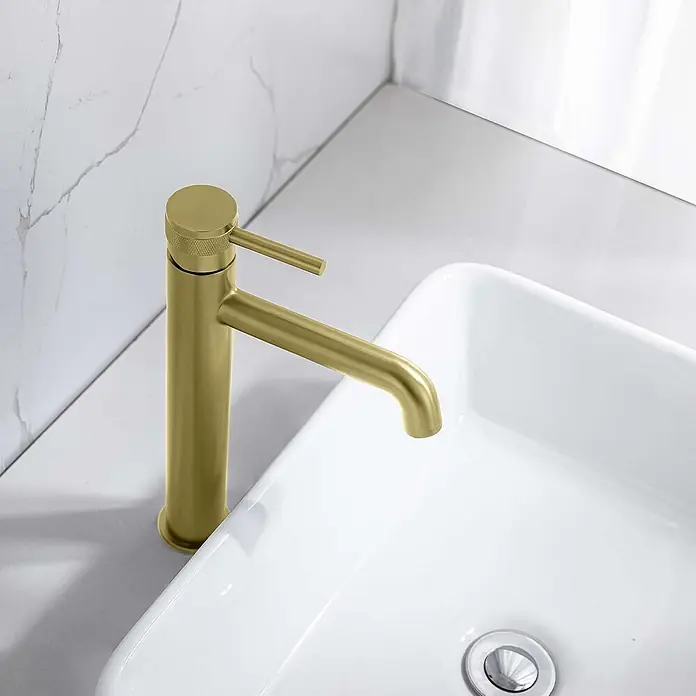 Poalgi Waschtischarmatur Diamond - Gebürstetes Gold, Seidenmatt