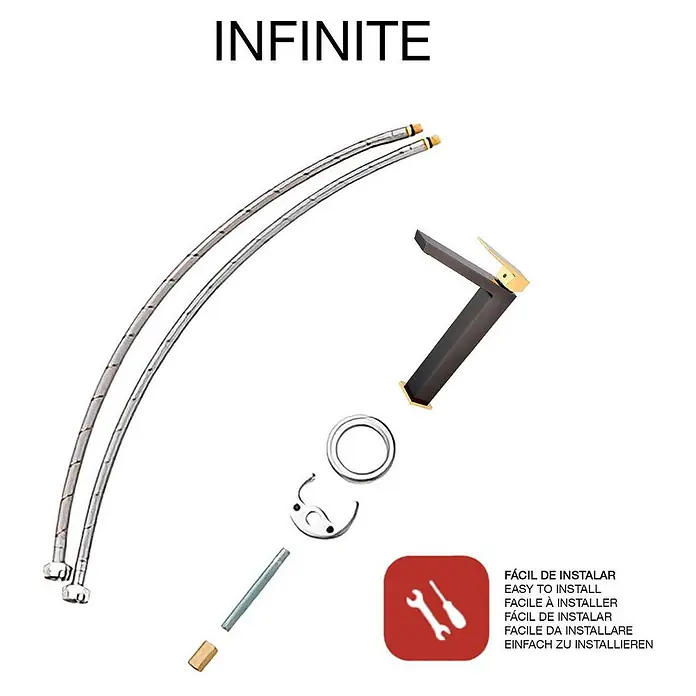 Poalgi Waschtischarmatur Infinite - Schwarzer Kristall und Gold, Glänzend