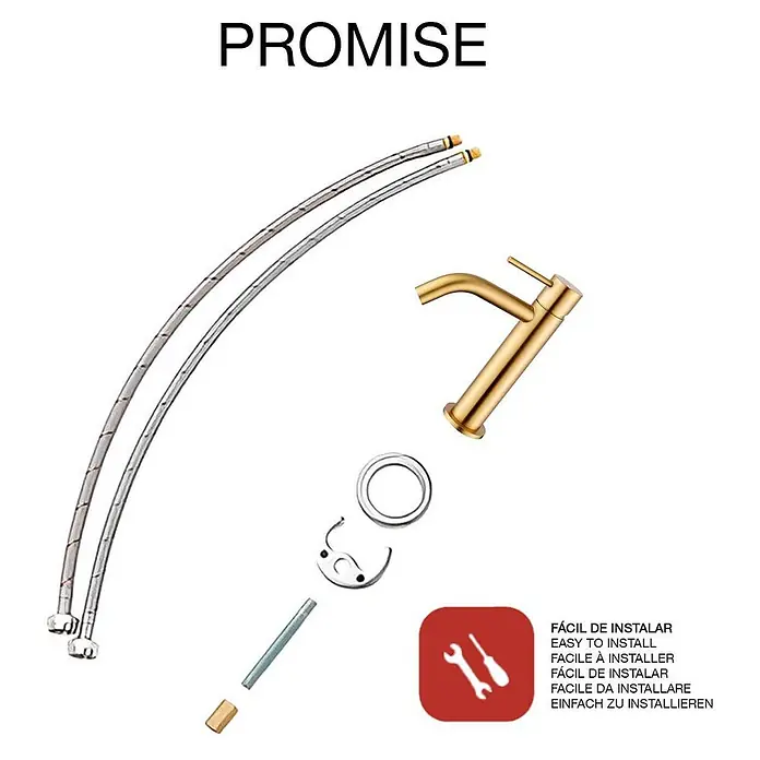 Poalgi Waschtischarmatur Promise - Gebürstetes Gold, Seidenmatt