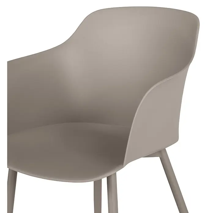 Ebuy24 Gartenstuhl Camilla 2er-Set - 2 Stk., Metall, Kunststoff, Grau, B x T x H: 59 x 52 x 82 cm