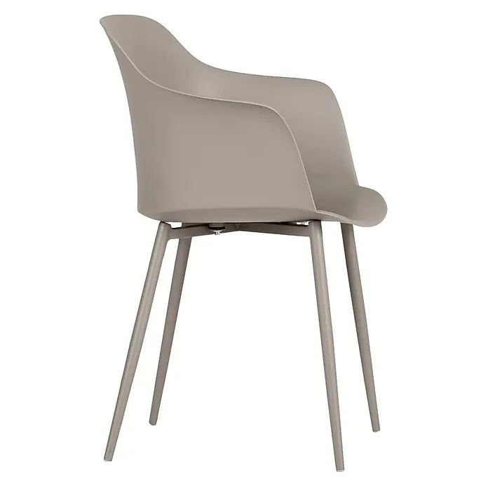 Ebuy24 Gartenstuhl Camilla 2er-Set - 2 Stk., Metall, Kunststoff, Grau, B x T x H: 59 x 52 x 82 cm