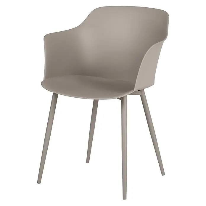 Ebuy24 Gartenstuhl Camilla 2er-Set - 2 Stk., Metall, Kunststoff, Grau, B x T x H: 59 x 52 x 82 cm