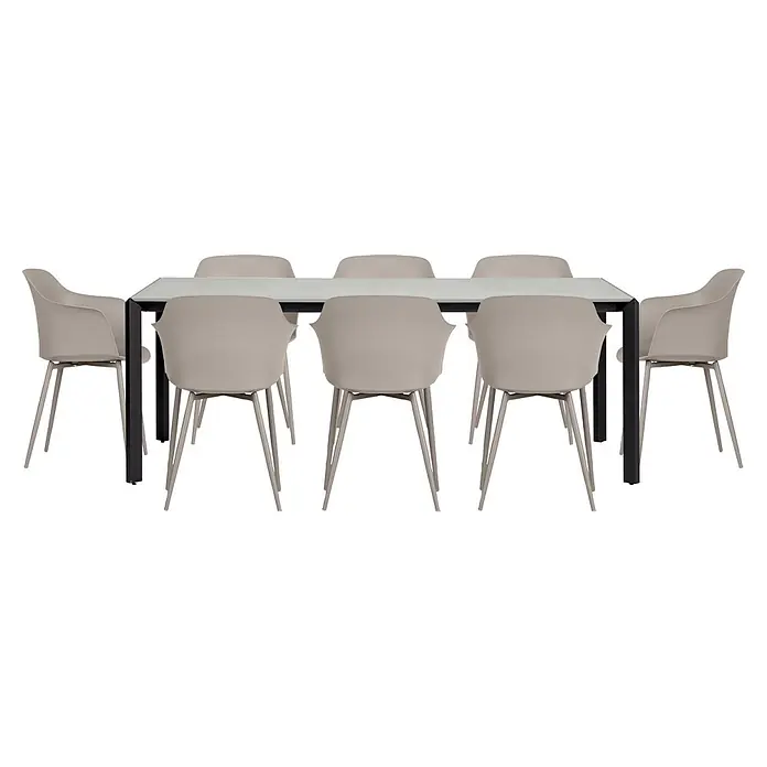 Ebuy24 Gartenstuhl Camilla 2er-Set - 2 Stk., Metall, Kunststoff, Grau, B x T x H: 59 x 52 x 82 cm