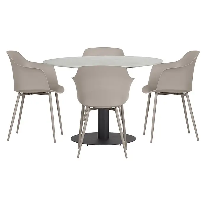 Ebuy24 Gartenstuhl Camilla 2er-Set - 2 Stk., Metall, Kunststoff, Grau, B x T x H: 59 x 52 x 82 cm