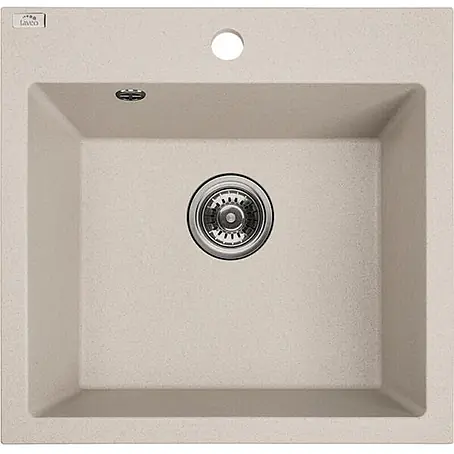Bad Land  Einbauspüle ALENA Granitspüle 49 x 49 cm Beige, Einzelbecken, Siphon