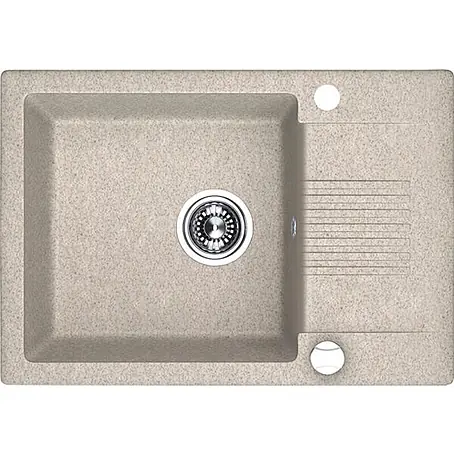 Bad Land  Einbauspüle CELIA Granitspüle 44 x 65 cm Beige, Einzelbecken, kurze Abtropffl., Siphon
