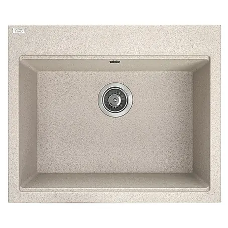 Bad Land  Einbauspüle TAU Granitspüle 50 x 60 cm Beige, Einzelbecken, Siphon