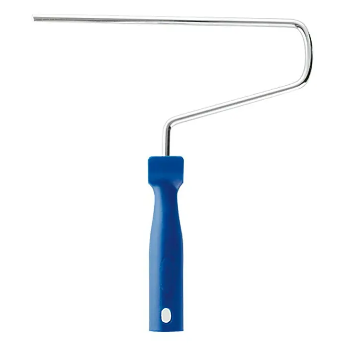 Bona Versiegelungsrollen-Bügel - Bügelstärke: 8 mm, Passend für: Walzen 25 cm - Abgebildeter Artikel ist ein Farbrollerbügel mit einem blauen Griff. Er dient zum Anbringen einer Farbwalze für Malerarbeiten.