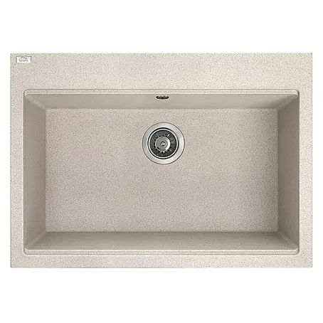 Bad Land  Einbauspüle TAU Granitspüle 50 x 70 cm Beige, Einzelbecken, Siphon