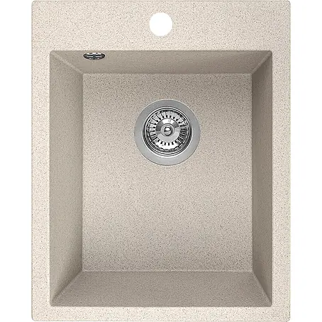 Bad Land  Einbauspüle CHICHI Granitspüle 48 x 39 cm Beige, Einzelbecken, Siphon