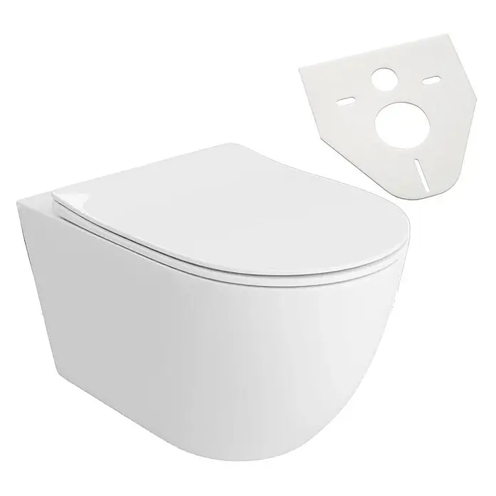 Bad Land Wand-WC VIRVEL Wand-WC Weiß, randlos, Tornado-Spülung, Slim Soft-Close WC-Sitz - WC Abgang: Waagerecht, Weiß
