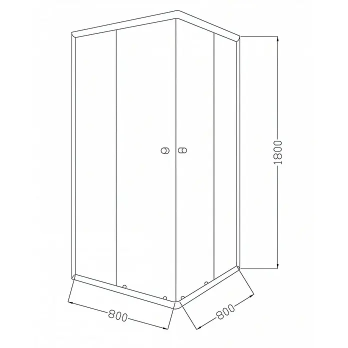 Bad Land Eckdusche PARLA Duschkabine Viertelkreis 80 x 80 x 180 cm Silber, 4 mm, Klarglas - Beschichtet, Silber, Stärke: 4 mm