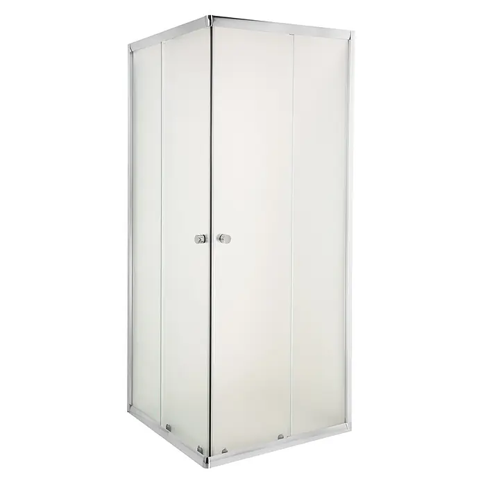 Bad Land Eckdusche PARLA Duschkabine Viertelkreis 80 x 80 x 180 cm Silber, 4 mm, Klarglas - Beschichtet, Silber, Stärke: 4 mm