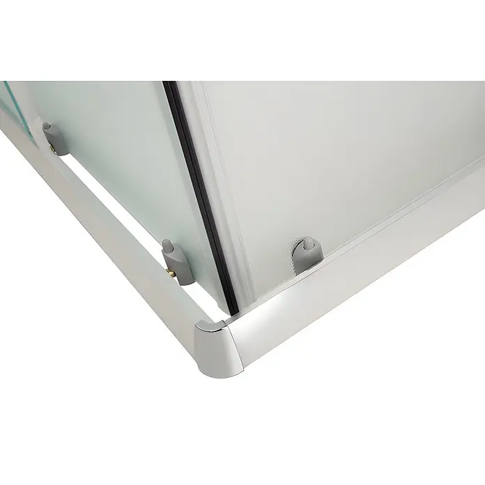 Bad Land Eckdusche PARLA Duschkabine Viertelkreis 80 x 80 x 180 cm Silber, 4 mm, Klarglas - Beschichtet, Silber, Stärke: 4 mm