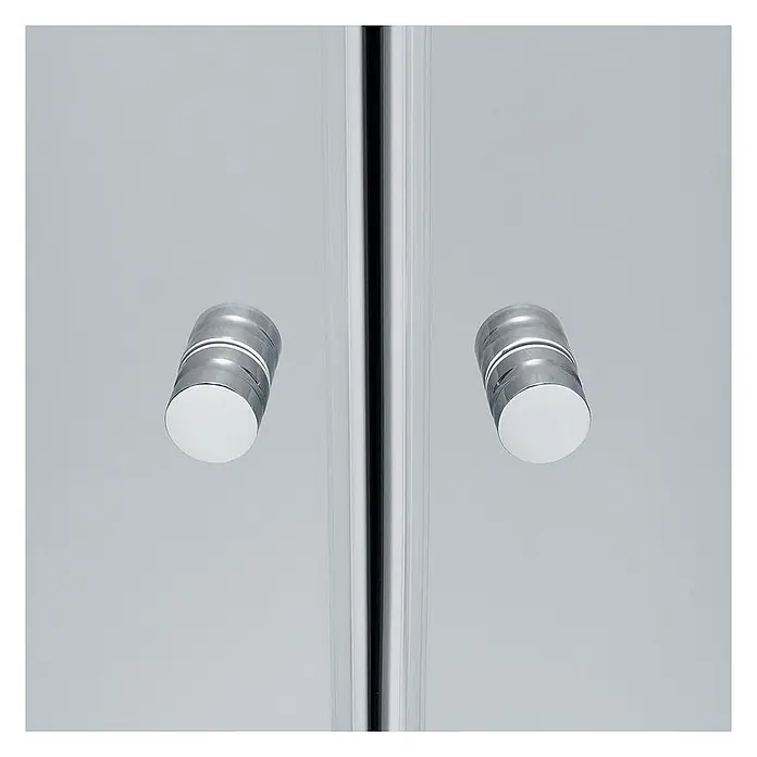 Bad Land Eckdusche PARLA Duschkabine Viertelkreis 80 x 80 x 180 cm Silber, 4 mm, Klarglas - Beschichtet, Silber, Stärke: 4 mm