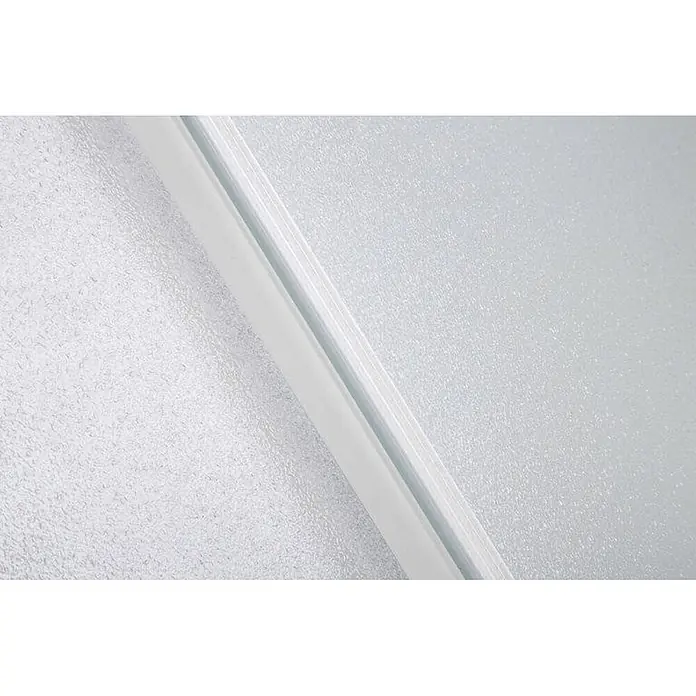 Bad Land Eckdusche MARBELLA Duschkabine Viertelkreis 80 x 80 x 180 cm Silber, 4 mm, Milchglas - Beschichtet, Silber, Stärke: 4 mm