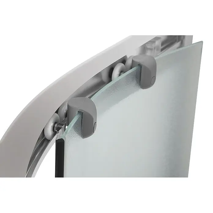 Bad Land Eckdusche MARBELLA Duschkabine Viertelkreis 80 x 80 x 180 cm Silber, 4 mm, Milchglas - Beschichtet, Silber, Stärke: 4 mm