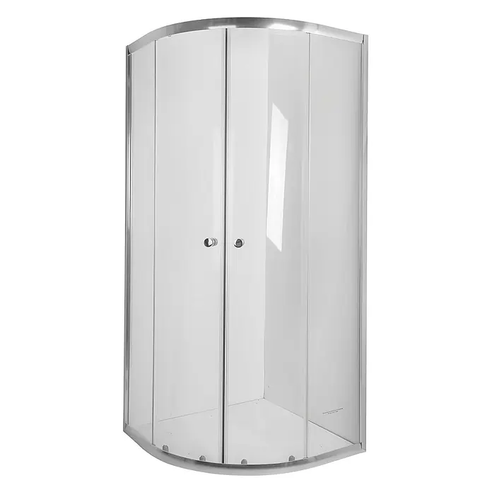 Bad Land Eckdusche VITORIA Duschkabine Viertelkreis 80 x 80 x 180 cm Silber, 4 mm, Klarglas - Beschichtet, Silber, Stärke: 4 mm