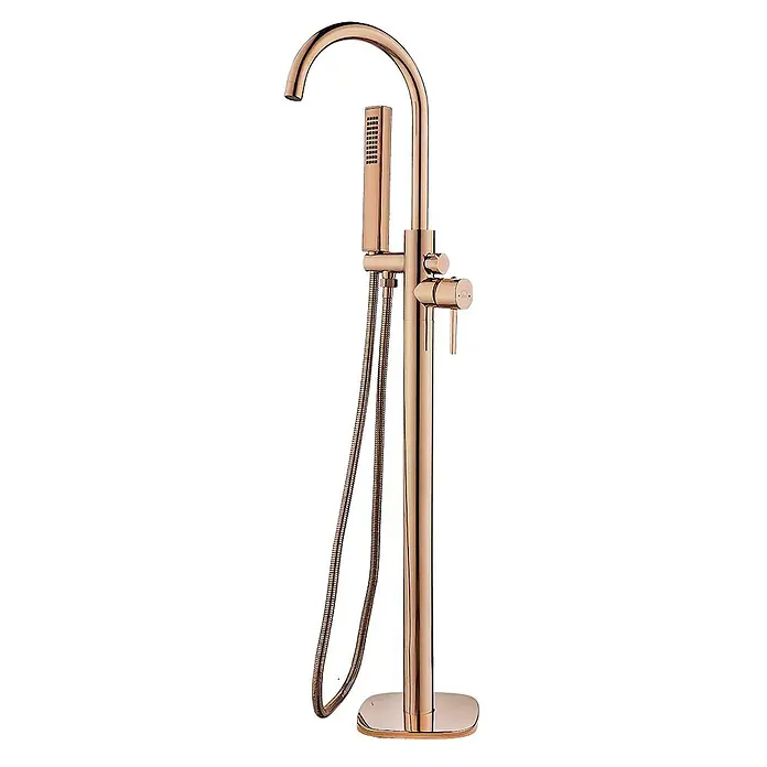 Bad Land Badewannenstandarmatur POLA freistehende Badewannenarmatur Rosegold - Rosegold, Glänzend