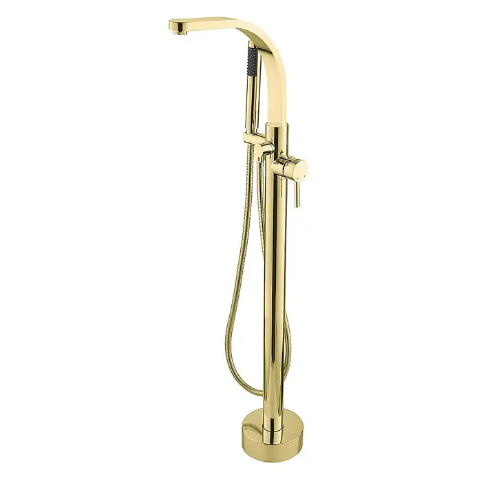 Bad Land Badewannenstandarmatur DECCO II freistehende Badewannenarmatur Gold - Gold, Glänzend