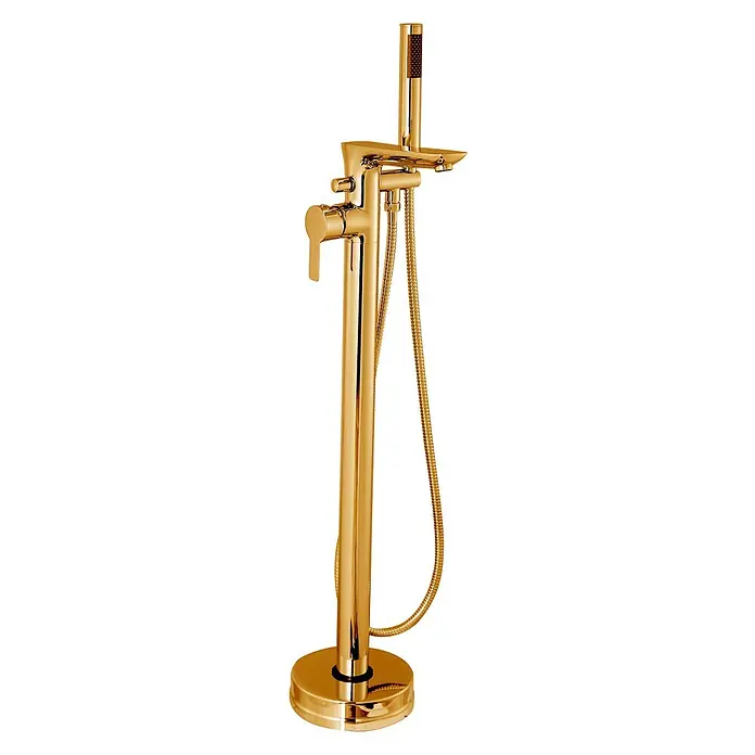 Bad Land Badewannenstandarmatur GLAMOUR freistehende Badewannenarmatur Gold - Gold, Glänzend