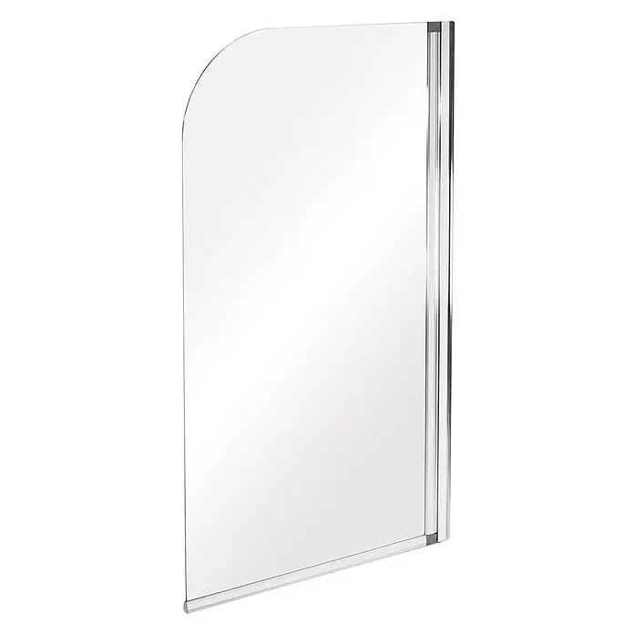 Bad Land Badewannenaufsatz Badewannenaufsatz 1-teilig AMBITION 1 75x130 cm ESG 5 mm Klarglas Silber - 1 Stk., Transparent / Silber