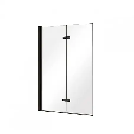 Bad Land  Badewannenaufsatz Badewannenaufsatz 2-teilig LUMIX 100x145 cm ESG 6 mm Klarglas Schwarz