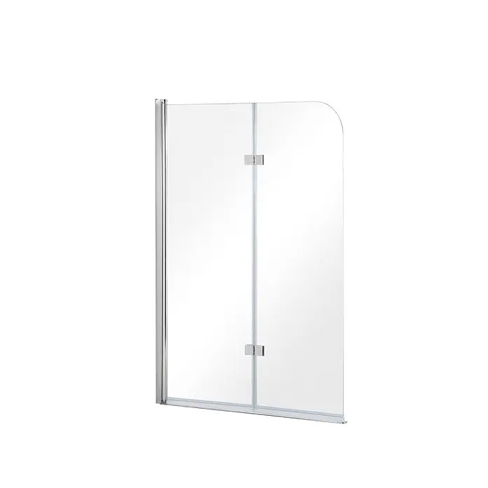 Bad Land Badewannenaufsatz Badewannenaufsatz 2-teilig AVIGO 100x140 cm ESG 5 mm Klarglas Silber - 2 Stk., Transparent / Silber