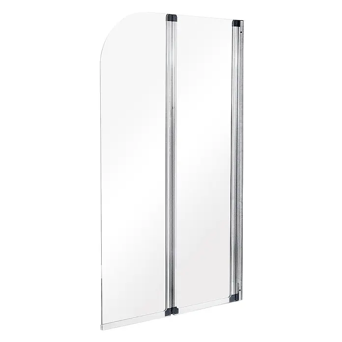 Bad Land Badewannenaufsatz Badewannenaufsatz 2-teilig AMBITION 2 80x140 cm ESG 4 mm Klarglas Silber - 2 Stk., Transparent / Silber