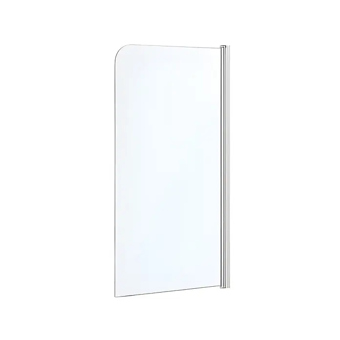 Bad Land Badewannenaufsatz Badewannenaufsatz 1-teilig DS1 80x140 cm ESG 5 mm Klarglas Silber - 1 Stk., Transparent / Silber