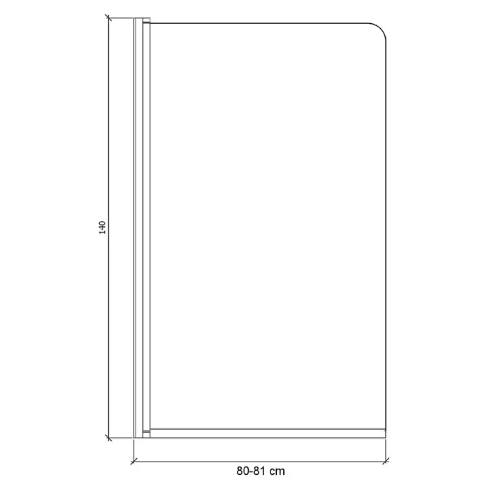 Bad Land Badewannenaufsatz Badewannenaufsatz 1-teilig DS1 80x140 cm ESG 5 mm Klarglas Silber - 1 Stk., Transparent / Silber