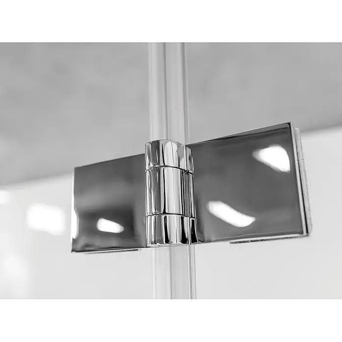 Bad Land Badewannenaufsatz Badewannenaufsatz 2-teilig PRESTIGO 80x150 cm ESG 6 mm Klarglas Silber - 2 Stk., Transparent / Silber