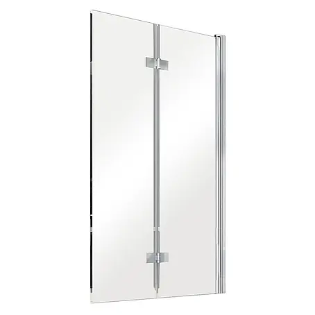 Bad Land  Badewannenaufsatz Badewannenaufsatz 2-teilig PRESTIGO 80x150 cm ESG 6 mm Klarglas Silber