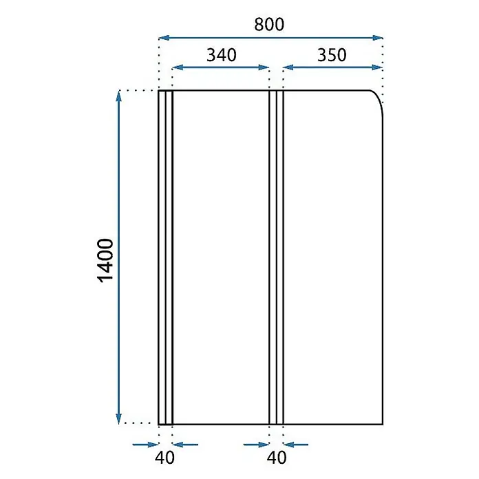 Bad Land Badewannenaufsatz Badewannenaufsatz 2-teilig AGAT 80x140 cm ESG 5 mm Klarglas Silber - 2 Stk., Transparent / Silber