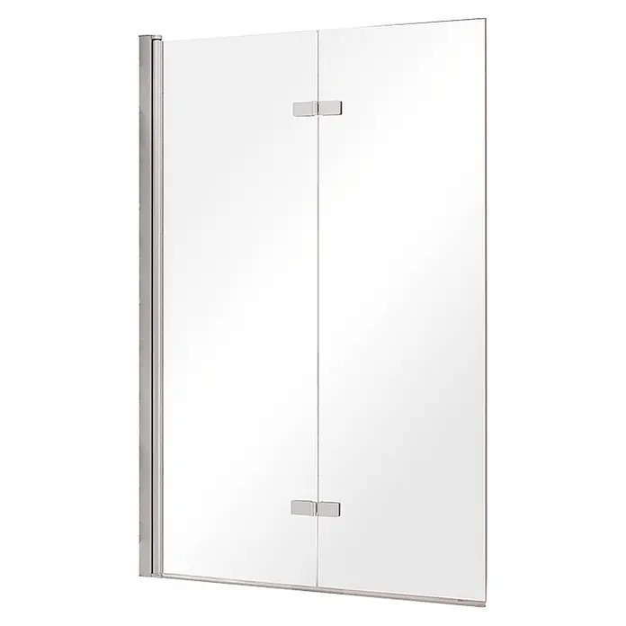 Bad Land Badewannenaufsatz Badewannenaufsatz 2-teilig LUMIX 100x145 cm ESG 6 mm Klarglas Silber - 2 Stk., Transparent / Silber