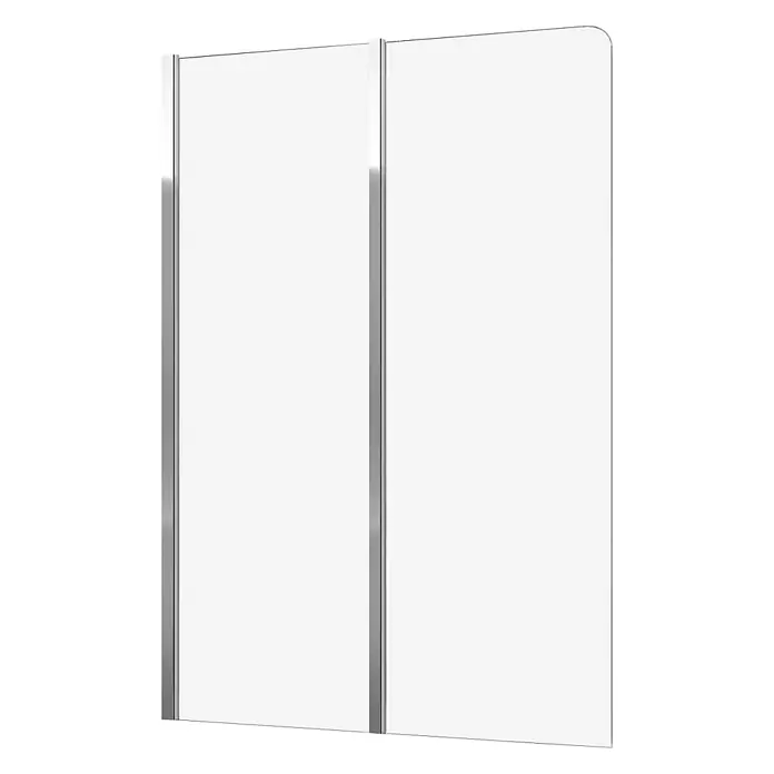 Bad Land Badewannenaufsatz Badewannenaufsatz 2-teilig AGAT 100x140 cm ESG 5 mm Klarglas Silber - 2 Stk., Transparent / Silber