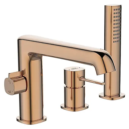 Bad Land  Badewannenrandarmatur POLA Badewannenrandarmatur 3-Loch Rosegold